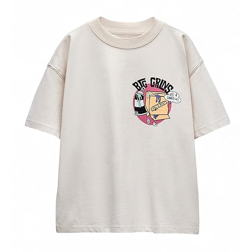 Alan Jones Clothing Boys Oversized Cotton Printed T-Shirt | Round Neck, Short Sleeves, Casual Wear