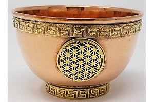 Flower of Life - New Age Copper Offering Bowl 3-Inch, Ideal for Ritual Practices