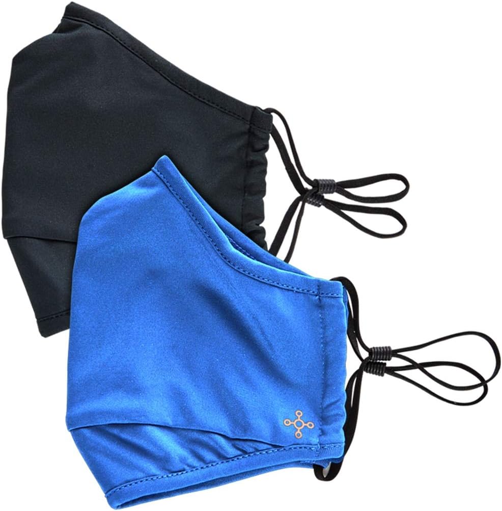 Tommie Copper Community Wear Face Masks I Double Lined, Copper Infused, Ear Straps & Nose Wire, Face Covering (Pack of 2)