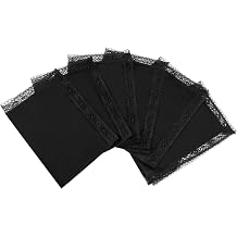 Black Handkerchiefs for Women, Soft Cotton Womens Lace Handkerchiefs, Ladies Hankies for Funeral Daily Use