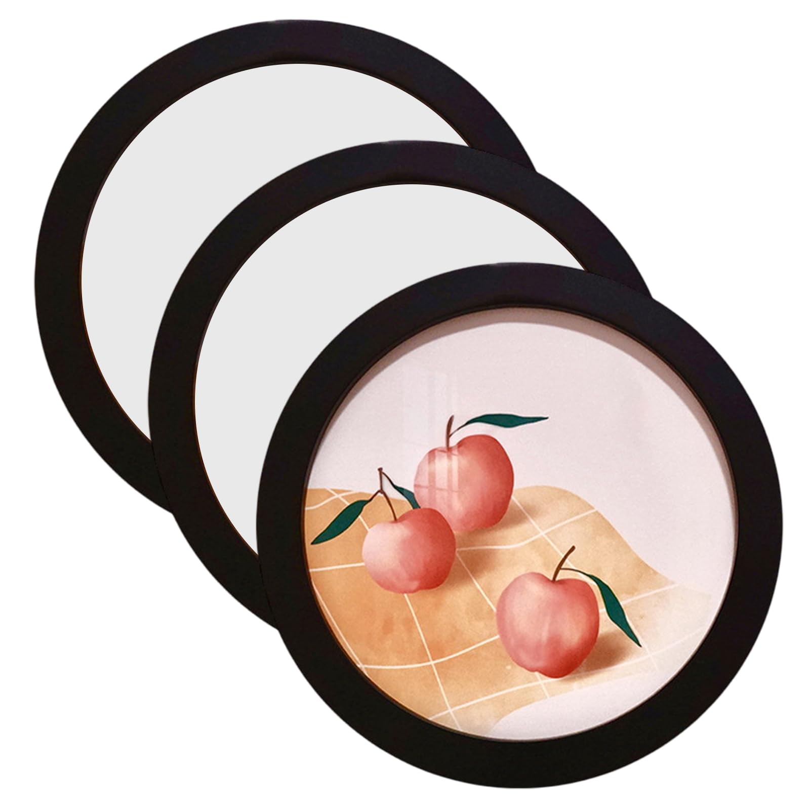 Cadres photo ronds pour cuisine et décoration de mariage chic - Lot de 3