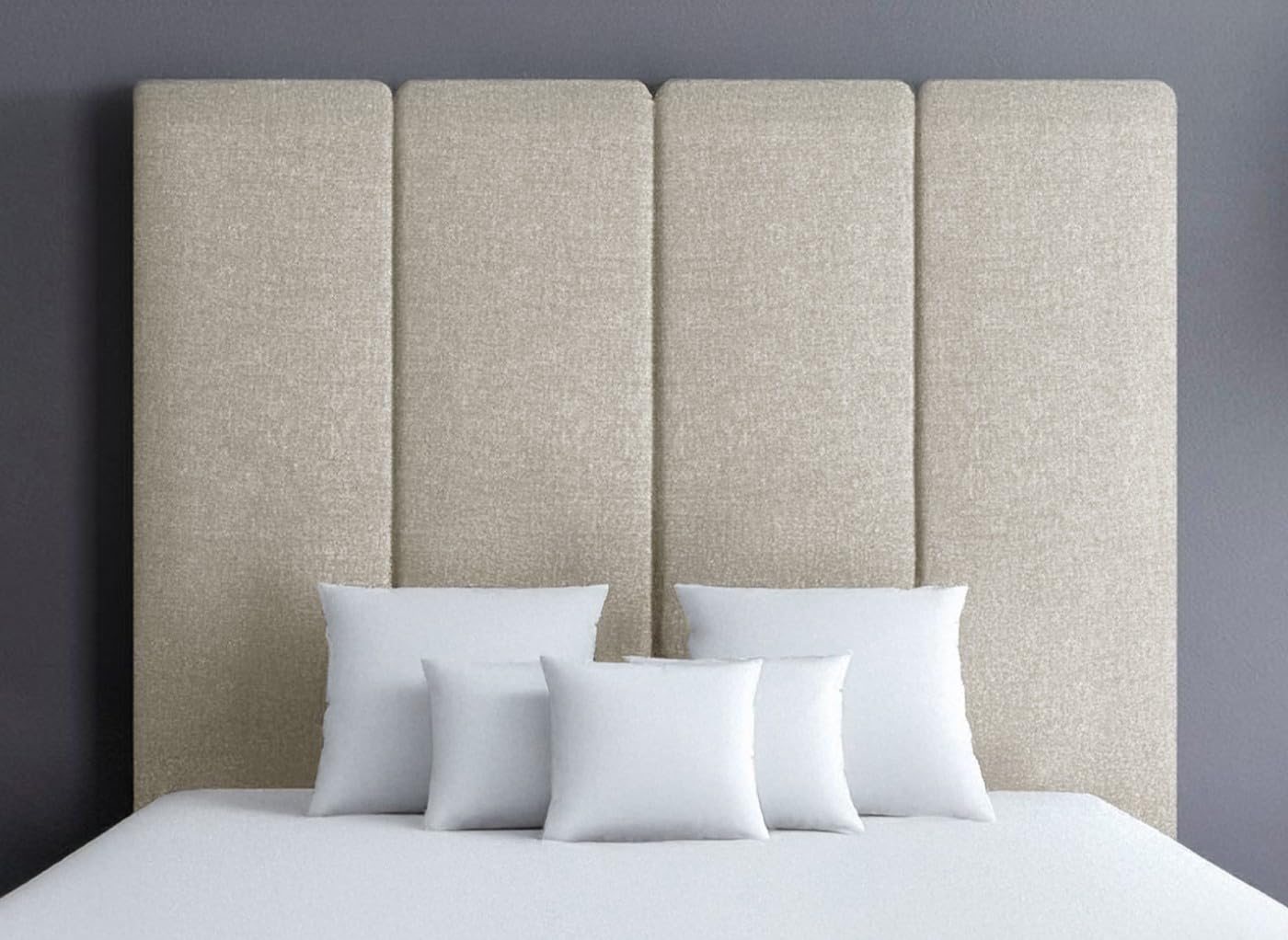 LUXURY TASSY HEADBOARD IN PLUSH FABRIC - STYLISH BED HEADBOARDS - 3FT SINGLE | 4FT6 DOUBLE | 5FT KING-SIZE | 6FT SUPER KING SIZE - 30" HEIGHT (CREAM, 6FT SUPER KING SIZE)