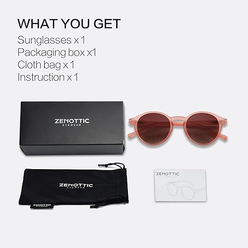 Miniatura 63 de ZENOTTIC Lentes de sol redondos polarizados, elegantes lentes de sol para hombres y mujeres, retro clásicos, selección de varios estilos