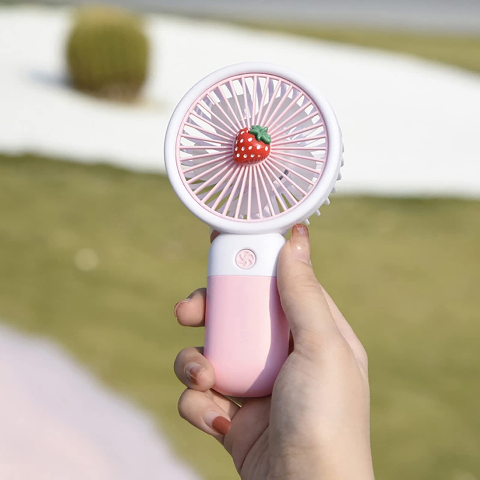 Mini Ventilateur Portable Turbo Airmate - 5 Vitesses, Batterie 3000mAh USB Rechargeable, Ventilateur De Poche Avec Anneau Amovible - Gris