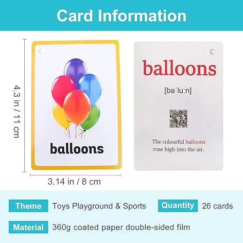 Miniatura 2 de Lilias Tarjetas didácticas deportivas y de parque infantil, juguetes de aprendizaje para niños pequeños, juguetes de aprendizaje preescolar,