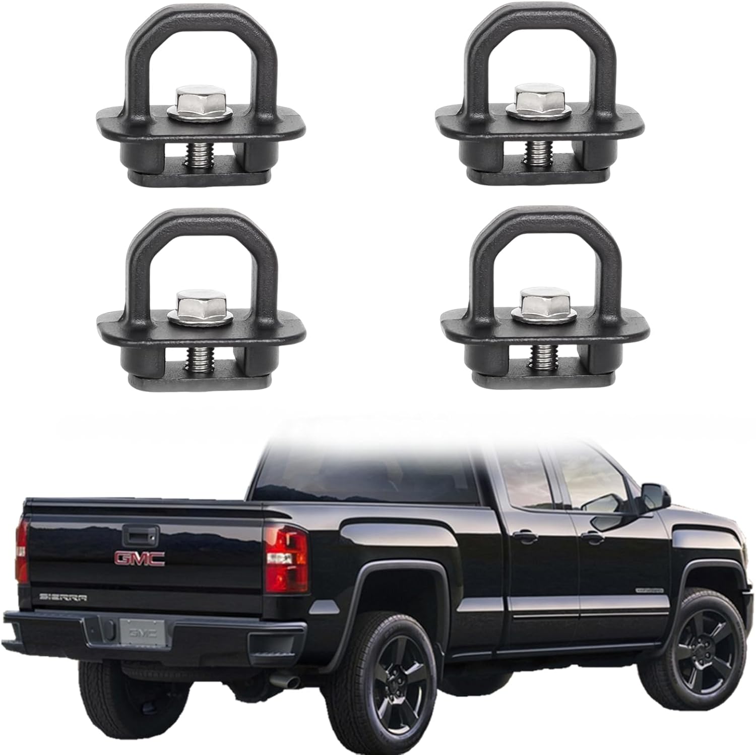 Truck Bed Side Wall Tie Down Anchors Truck Bed Cargo Hooks Compatible with 2007-2023 Chevy Silverado/GMC Sierra and 2015-2023 Chevy Colorado/GMC Canyon, 6Pack, Red