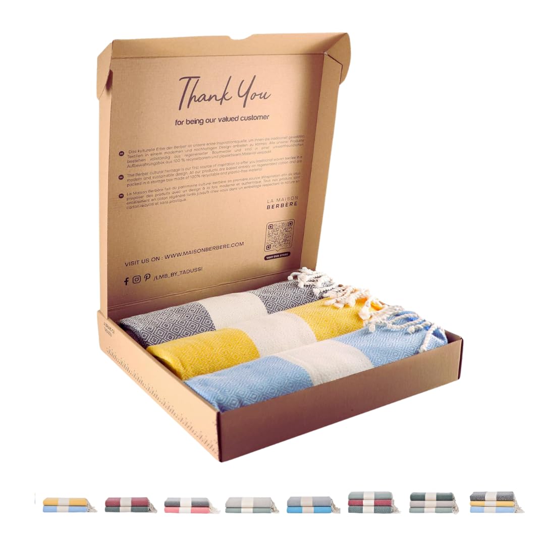 Telo Mare XXL 100x200 Cm – Set Da 2 Fouta In Puro Cotone, Per Spiaggia, Sauna, Hammam E Picnic, Salmone E Grigio Oliva, Prodotto In Tunisia