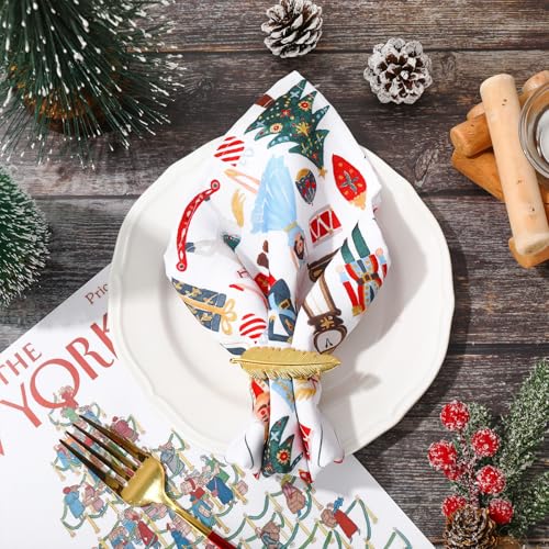 Set de 4 Servilletas de Tela Nutcracker Navidad 18x18 in miniatura 4