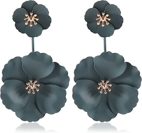 Aretes largos de acrílico rojo con rosas para mujer, colgantes de neón mexicano, tropical, hawaiano, disfraz hawaiano, floral, joyería de moda,