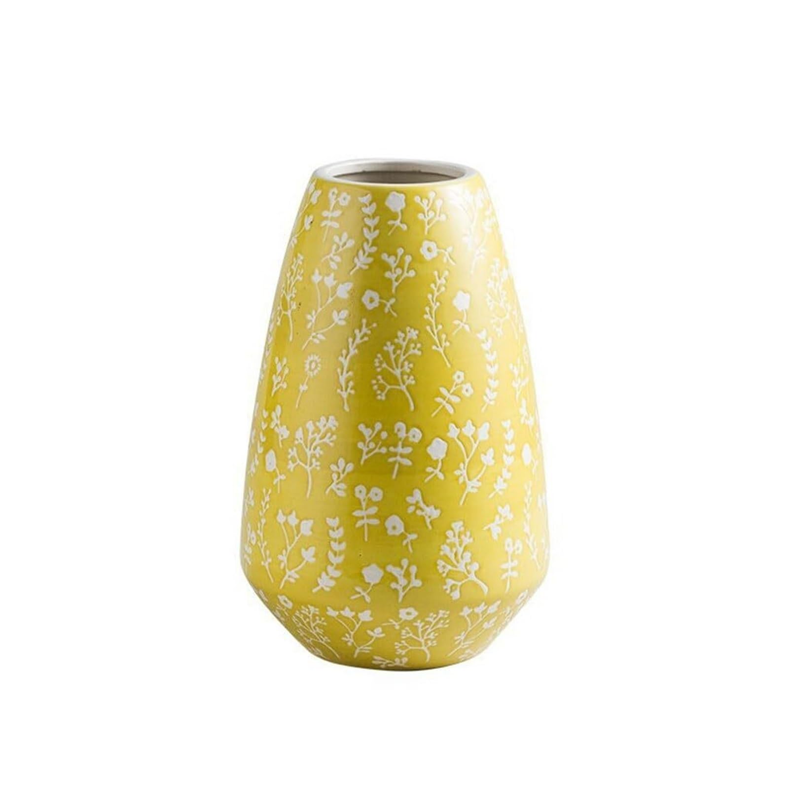 Ceramic Vases Nordic Creative Relief Texture Porcelain Vase Living Room Porch Flower Arrangement Dried Flower Decoration Ceramic Vase(B)