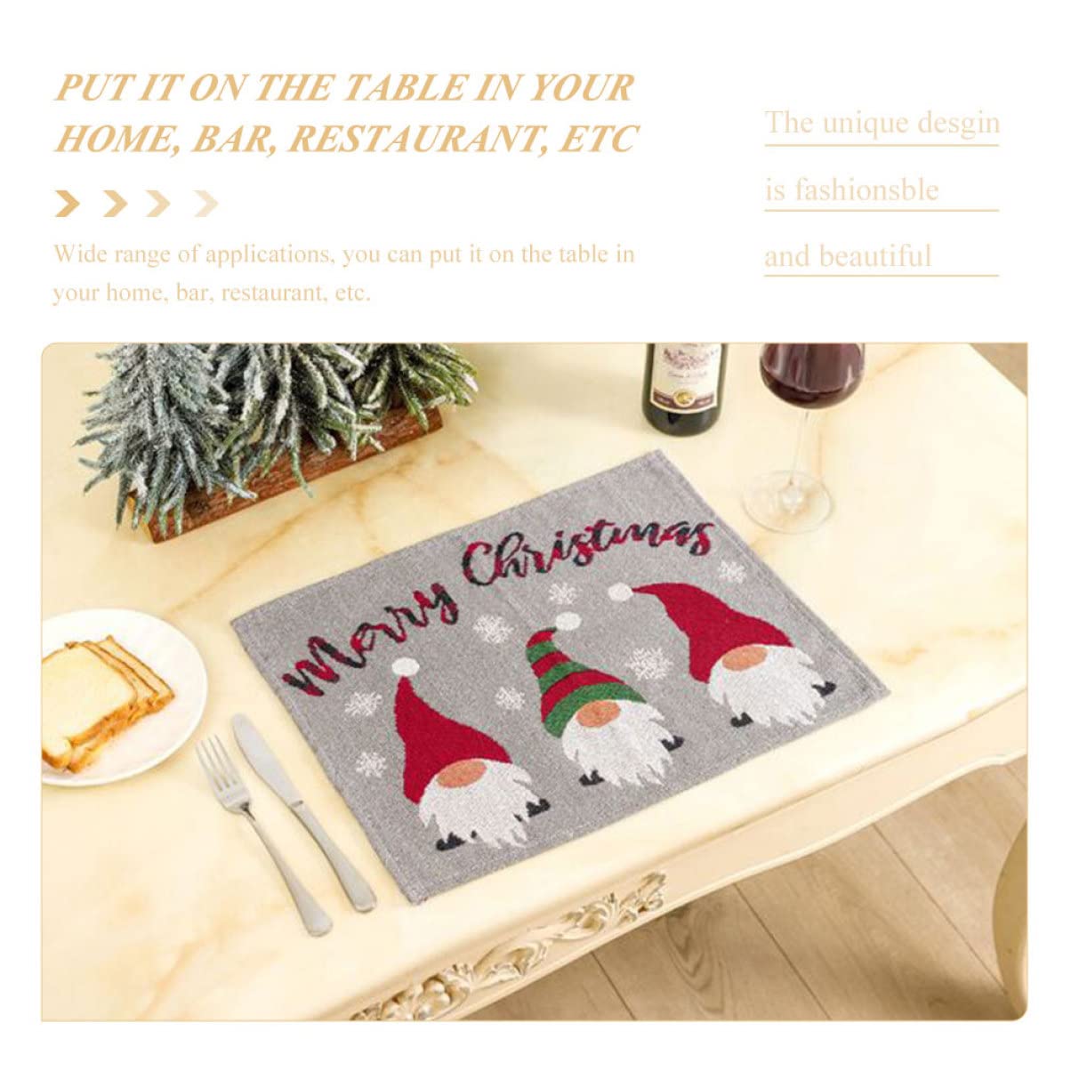 Amosfun 5 Set Tovagliette Natalizie Tappetino Da Tavolo Di Casa Tappetino Per Stoviglie Del Ristorante Regalini Natalizi Strenna Natalizia Tappetino Da Tavolo Natalizio 4 Pezzi * 5