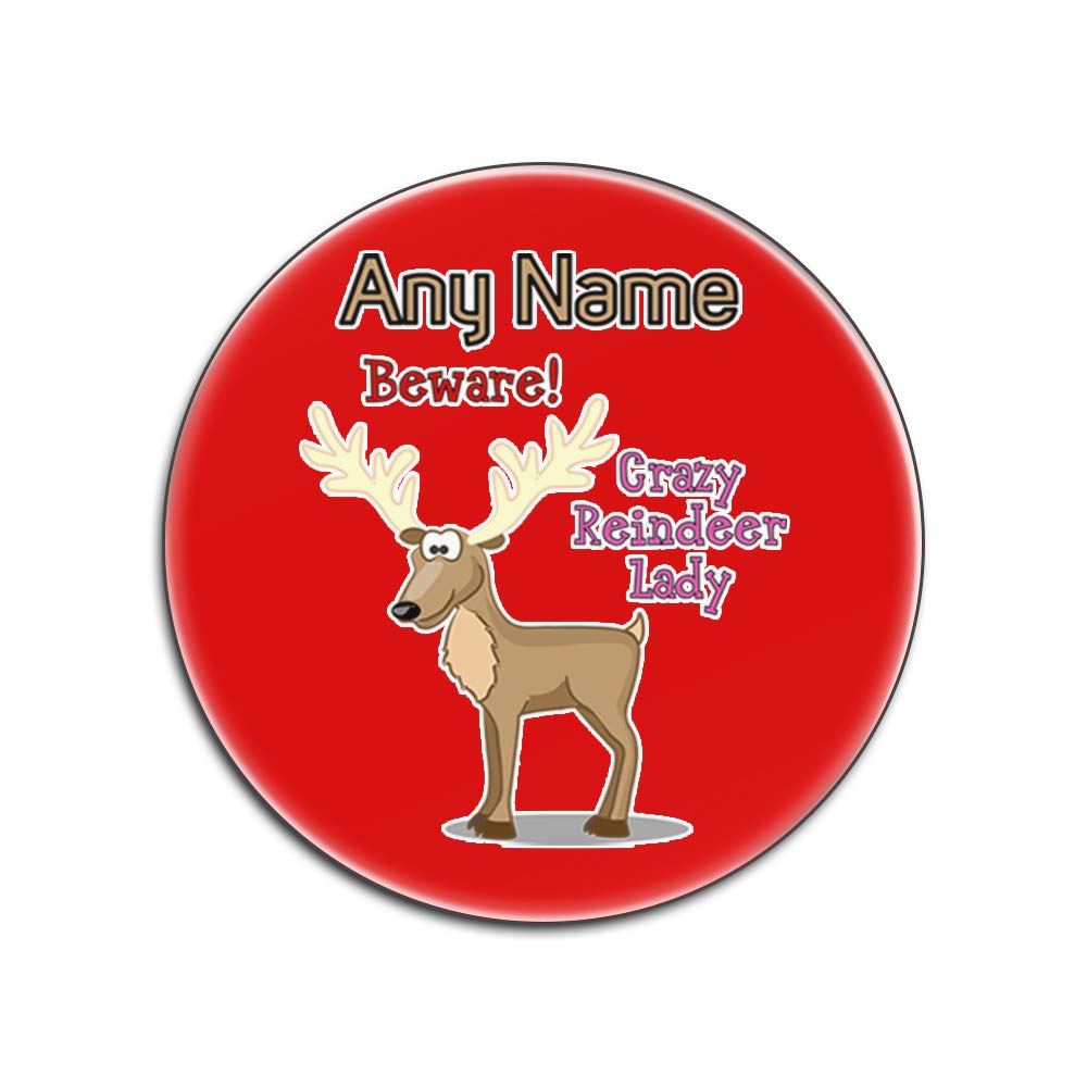 Dessous de verre renne blanc et rouge rond dessous de bouteille brillant motif animal