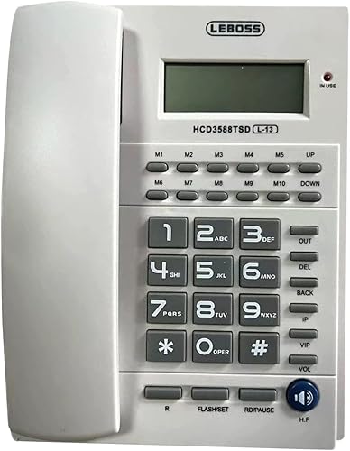 Teléfono con cable con altavoz, pantalla de inclinación extra grandebotones Solo teléfono de escritorio, adecuado para oficina, hogar, hotel, línea