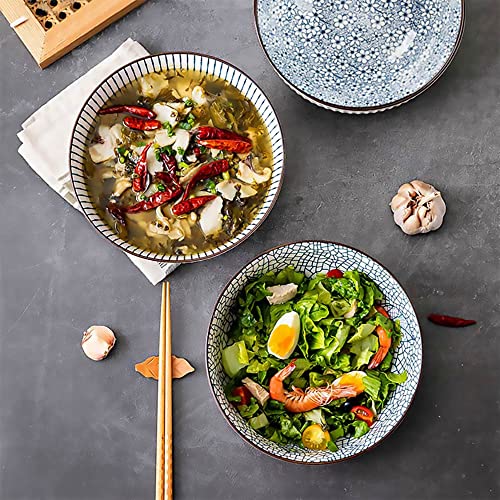 Houlu 60 Oz Pho Bowls, Large Soup Bowl, Japanese Ramen Bowl Set, Big Porcelain Bowls Set Of 3, 8 Inches #TOP4
