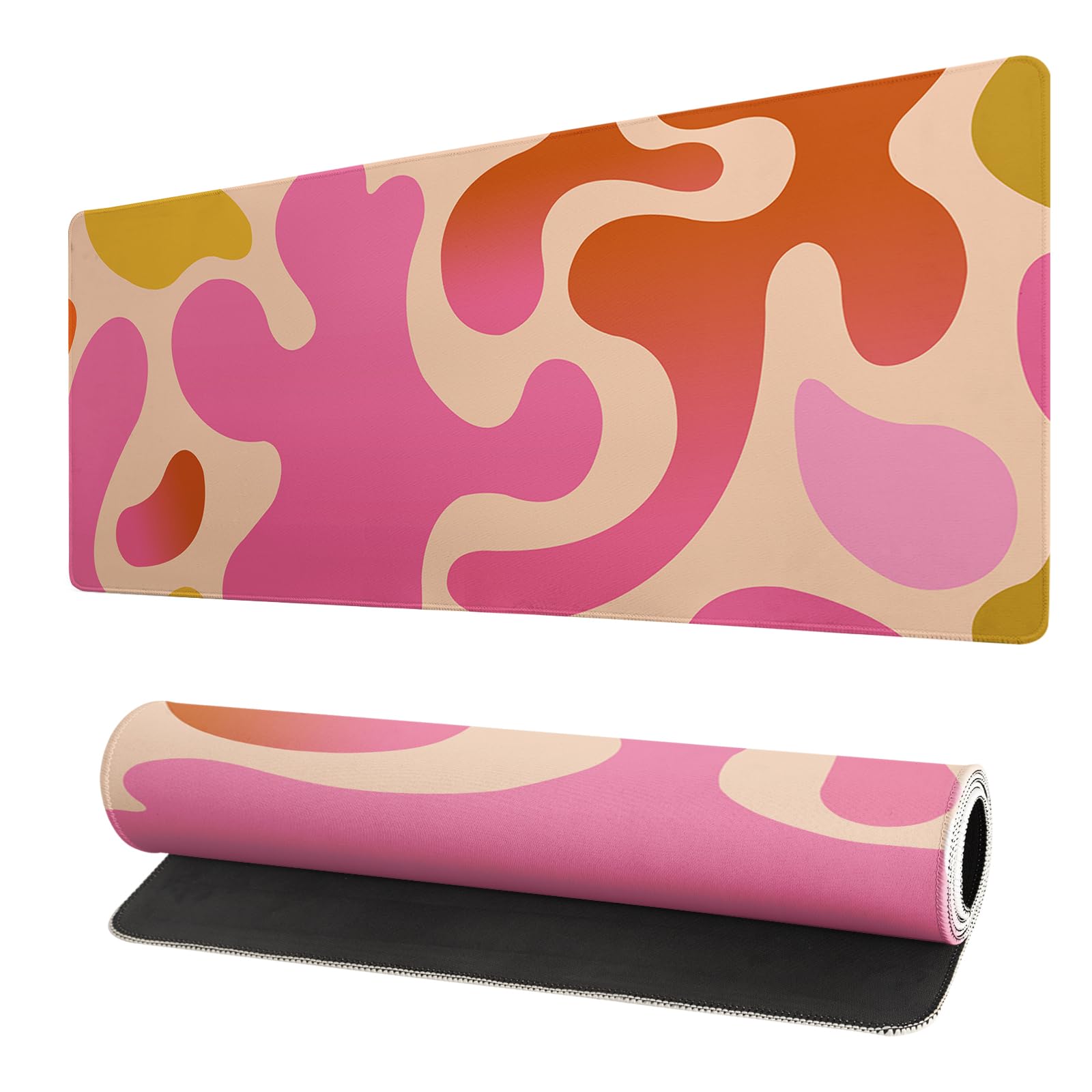 Extended Gaming Mouse Pad, Large Gaming Mouse Waterproof with Stitched Edges, Non-Slip Desktop Pad for Home and Office, Level Up Your 31.5x11.8 Inch… (abstract painting)