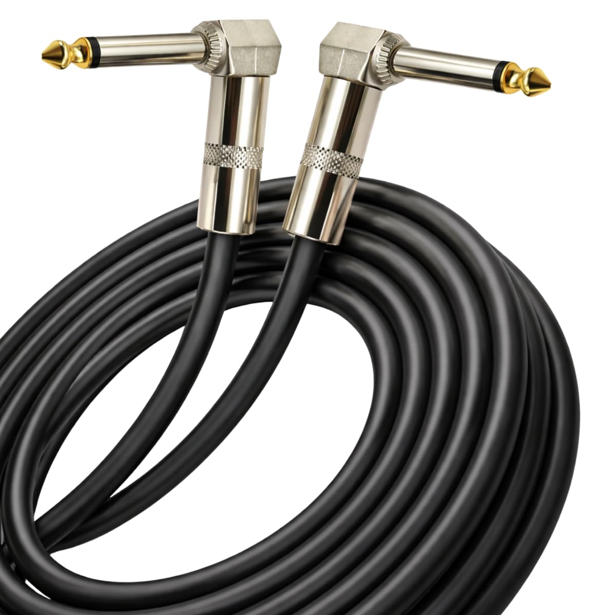 IMAGINEA Guitar Patch Cable Black, amplifier, mixing console and other equipment Noiseless TS Mono Cords for Guitar/Bass Effect Pedals, 6.35mm Mono to 6.35mm Mono Cable (L-Shape Guitar Cable 10 Meter)-image-14