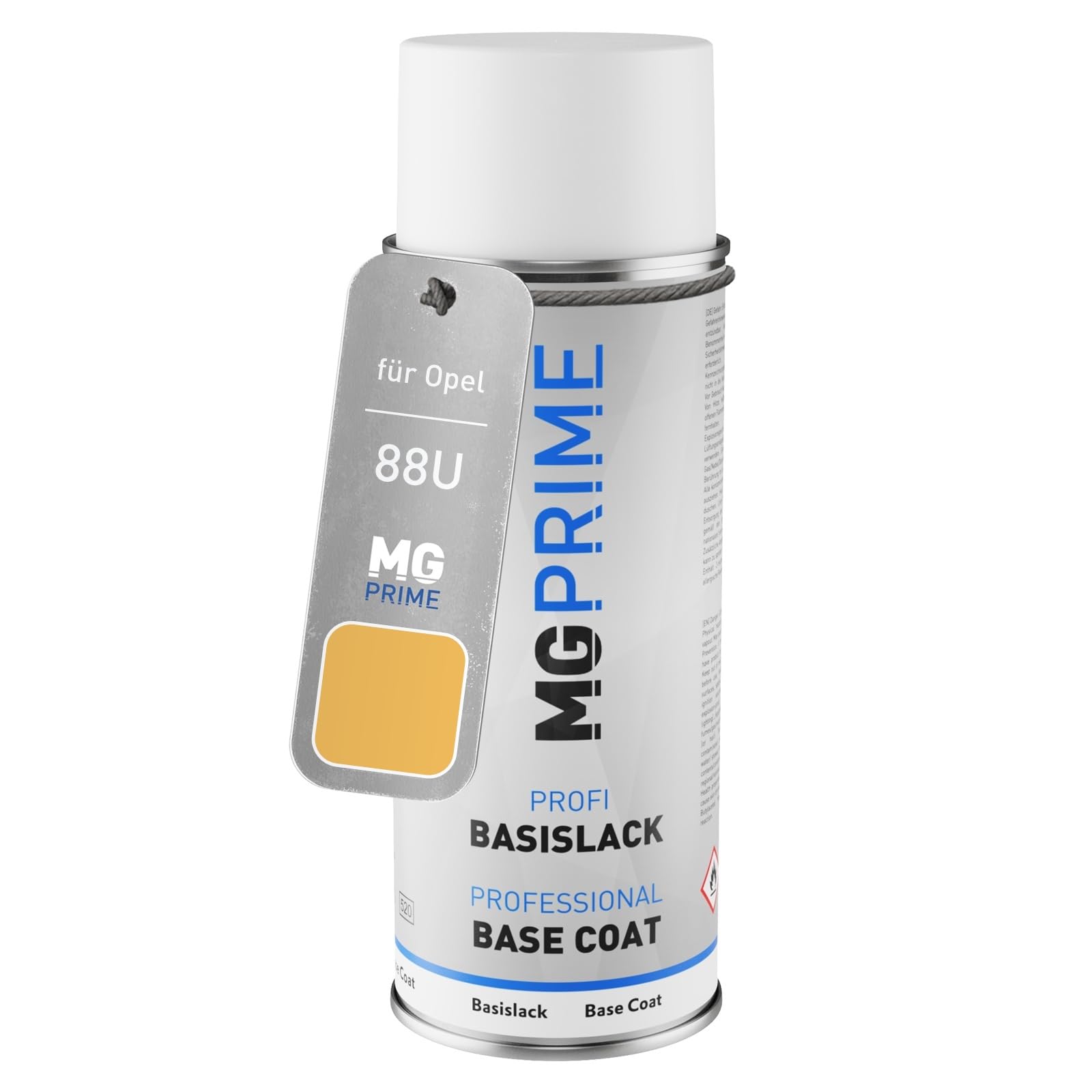 MG PRIME Car paint Spray can for Opel 88U / 03L 40A Corn Yellow/Maisgelb Base coat spray can 400ml