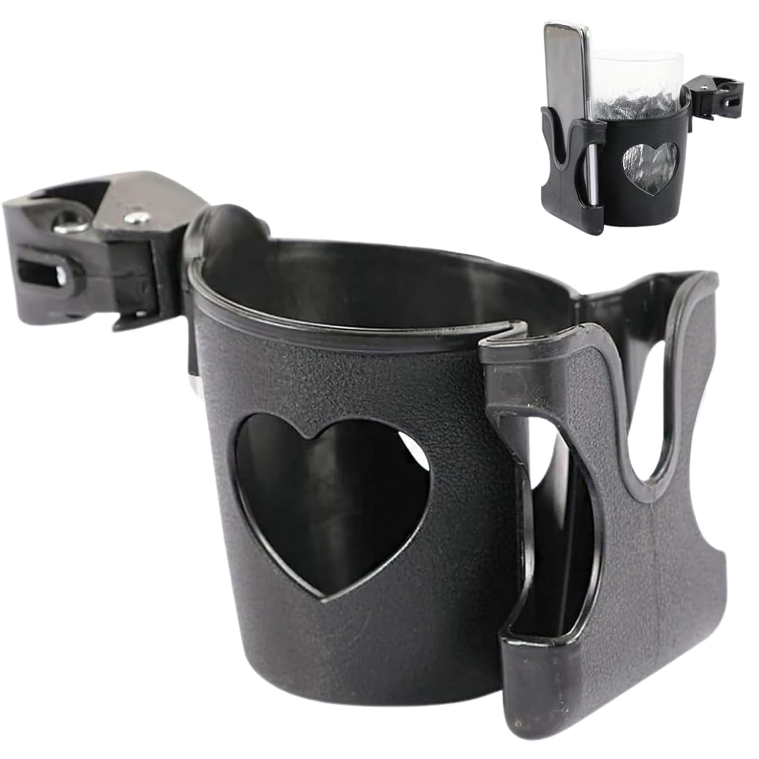 Bottle Holder Small Cart Cup Holder and Phone Mount Combo Universal Fit for Small Cart Bracket with Fastening Convenient Storage Solution for Daily Use-image-14