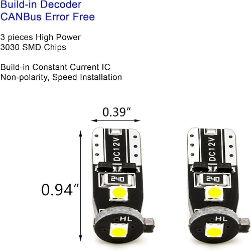 Miniatura 3 de Xotic Tech - Juego de 6 luces LED blancas de carga de montaje alto + luz de matrícula + juego de bombillas de luz inversa de respaldo + herramienta