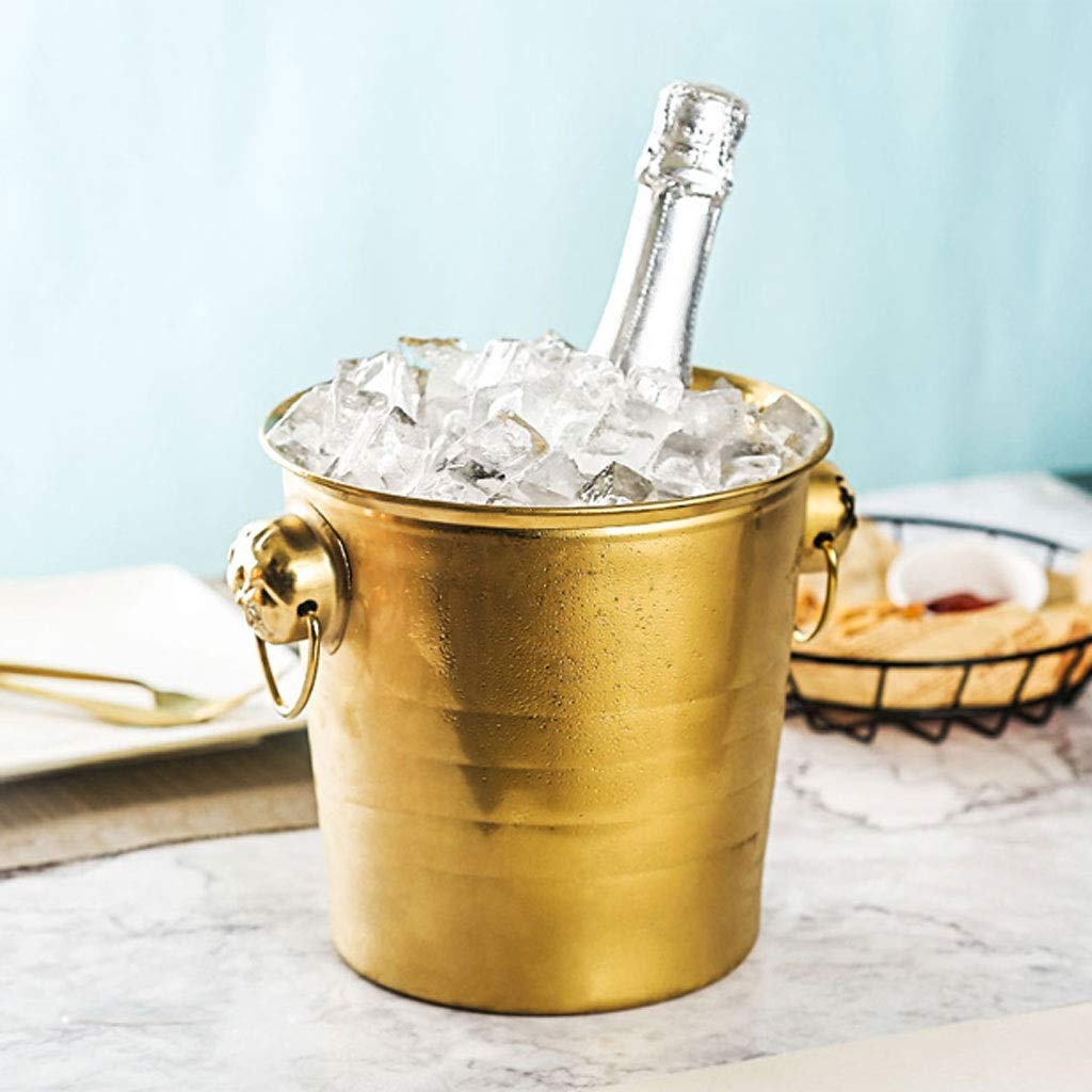 Ice Bucket Verdickter Edelstahl EIS Eimer Tragbarer Eiskübel Hotel Eimer Champagner Eimer Getränk Eimer Party Aktivitäten und Camping Geschirr sektkühler eiseimer (Size : B)