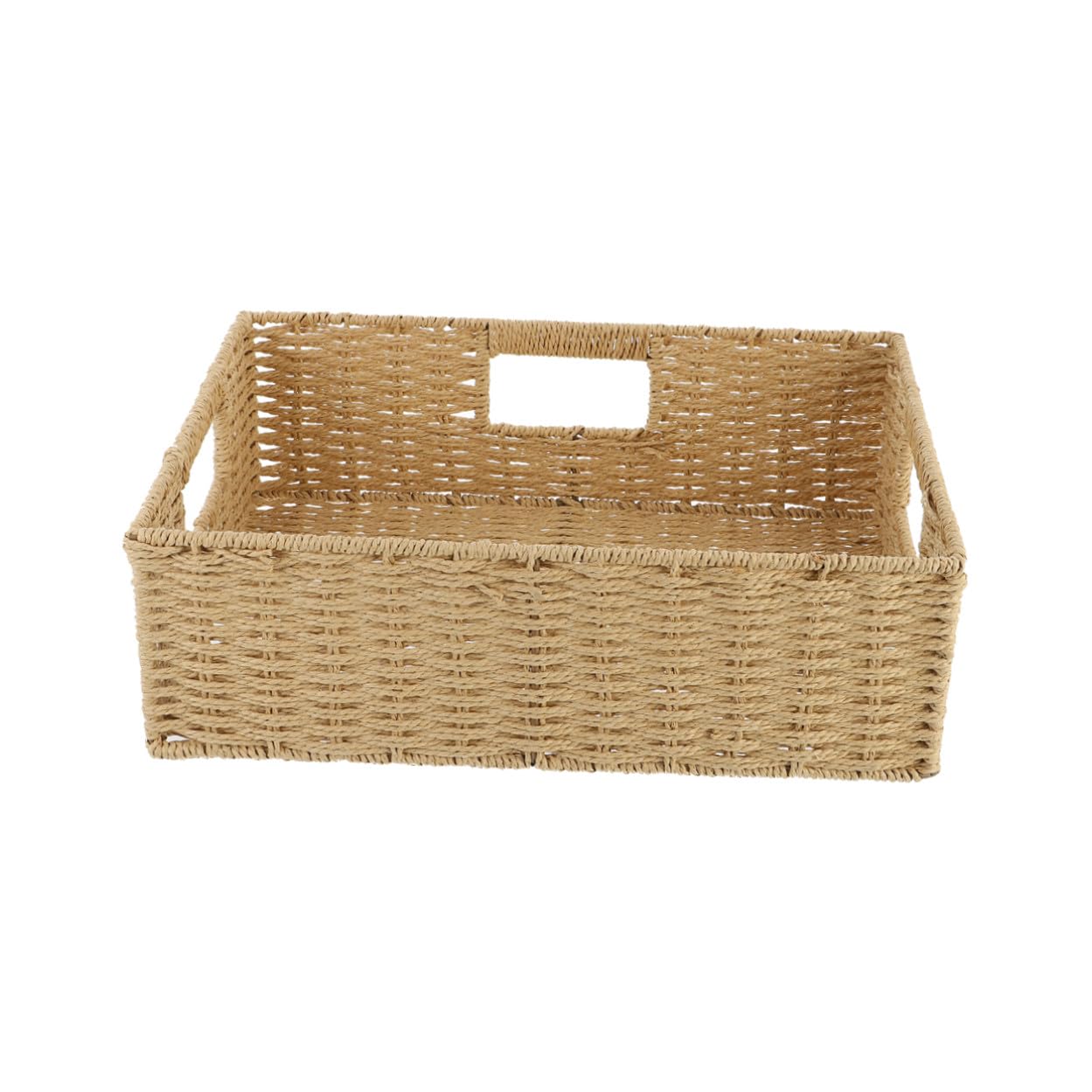 1 Stück Rattan Geflecht Aufbewahrungskorb in Beige für Kleinigkeiten | Handgefertigte Flechtoptik, als Schreibtischkorb Nutzbar, Kompakte Lösung für Haushalt und Büro