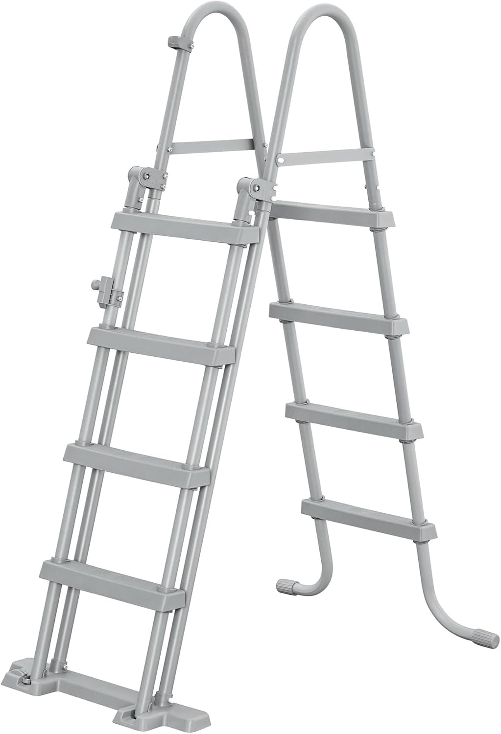 Bestway: Flip & Lock - 48" Pool Ladder -for Above Ground Swimming Pools, Corrosion Resistant Metal Frame, Anti-Slip Plastic Steps, Ladder Raise Design