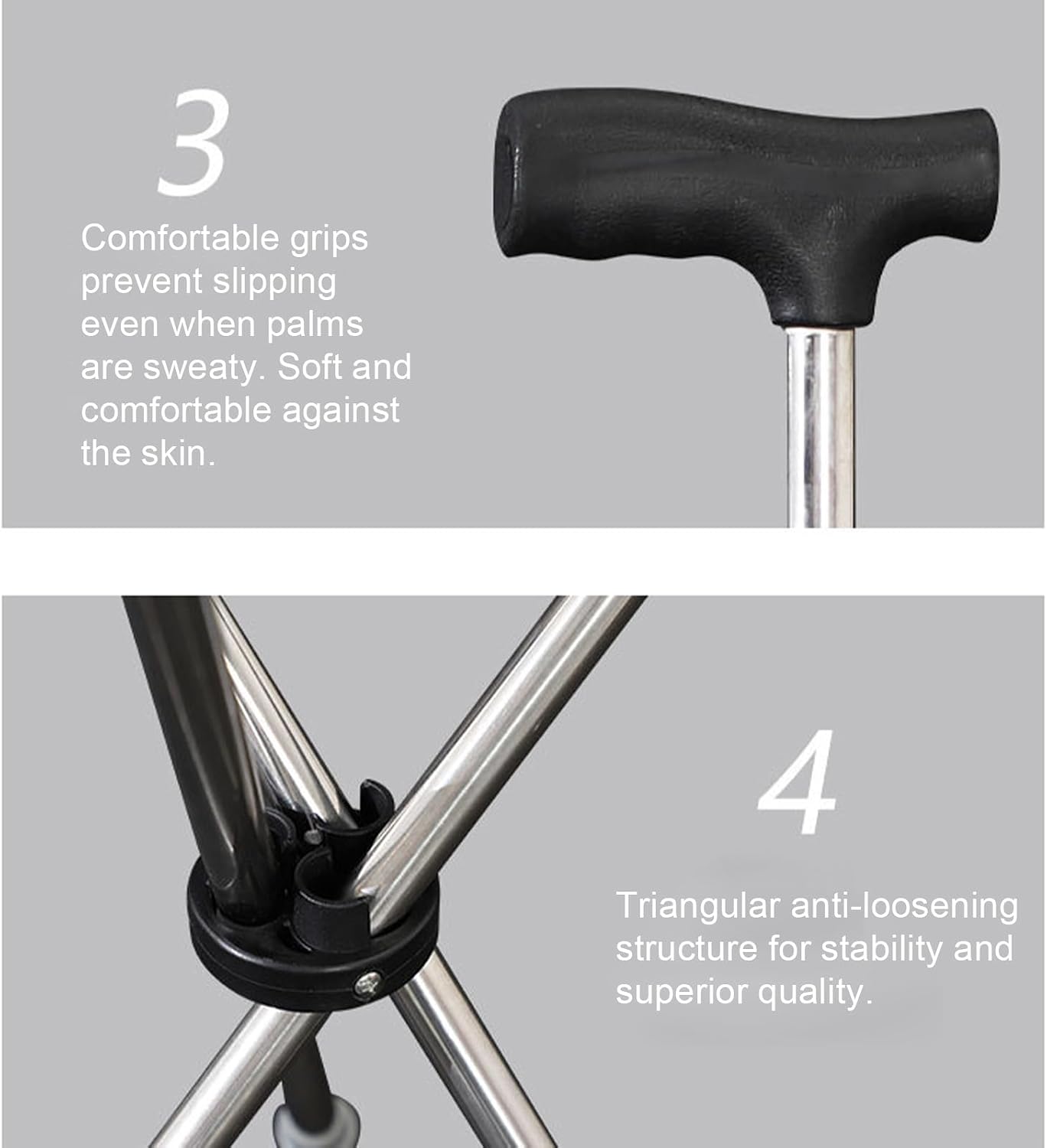 Genérico Folding Cane Seat, Portable Walking Stick – Sturdy Support Stool Travel Accessories for Older People and Men Outdoors Picnic Watching Games Music Festival