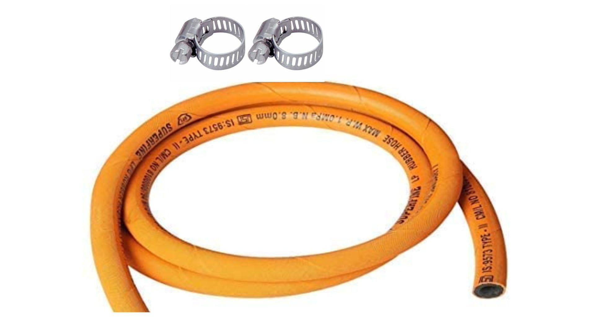 Reinforced Steel Wire Lpg Hose-Gas Pipe with Clamp | ISI Marked (4Meter)-image-41