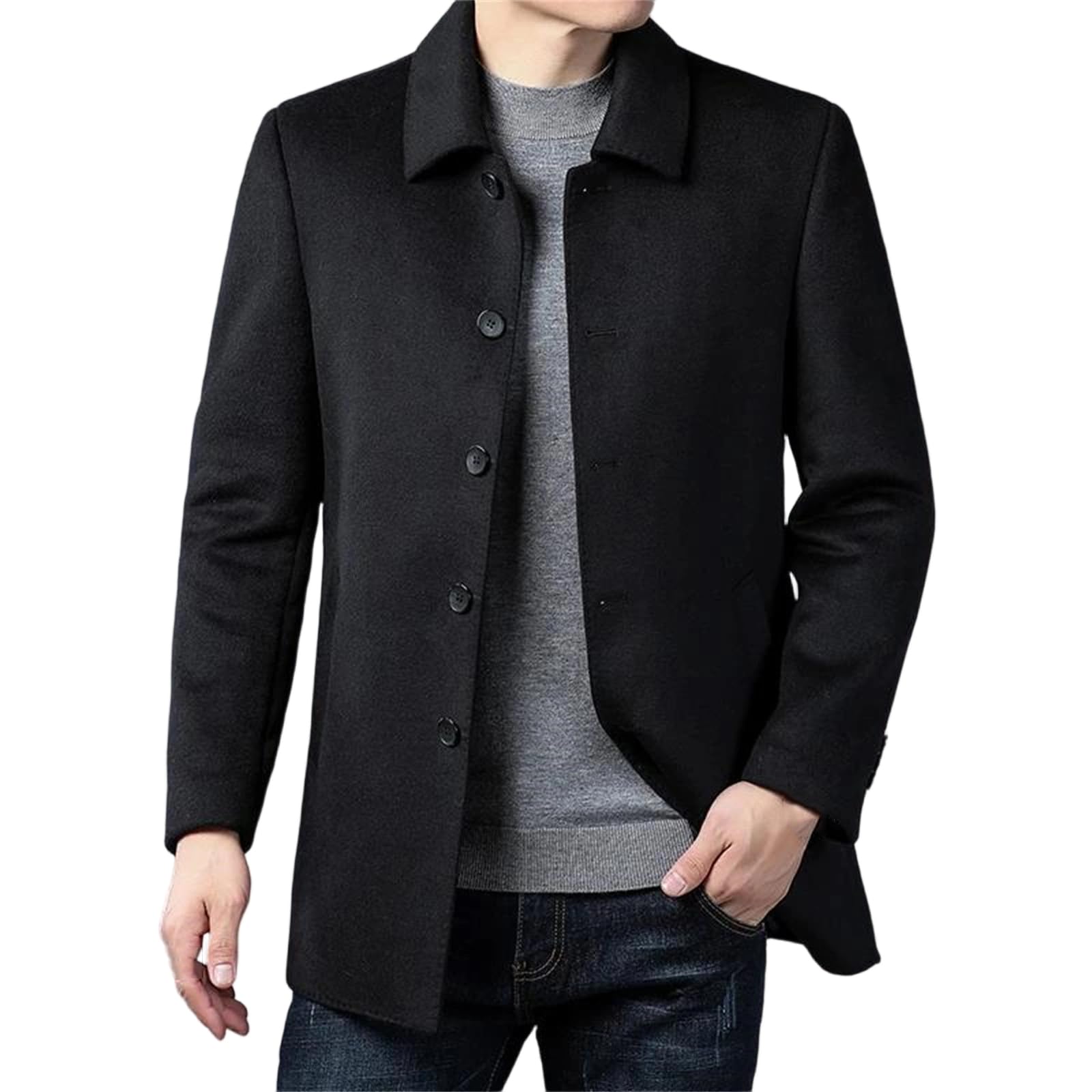 Trench-Coat mi-Long en Laine idéal pour rester au chaud lors de vos sorties hivernales