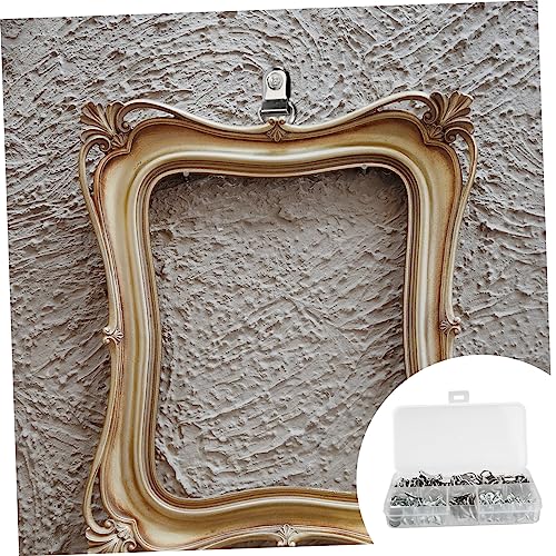 Image of SEWACC Picture Hanging Kit 80pcs Silver Photo Frame Hooks Home Hardware Set for Frame Picture Hanging Tool Kit