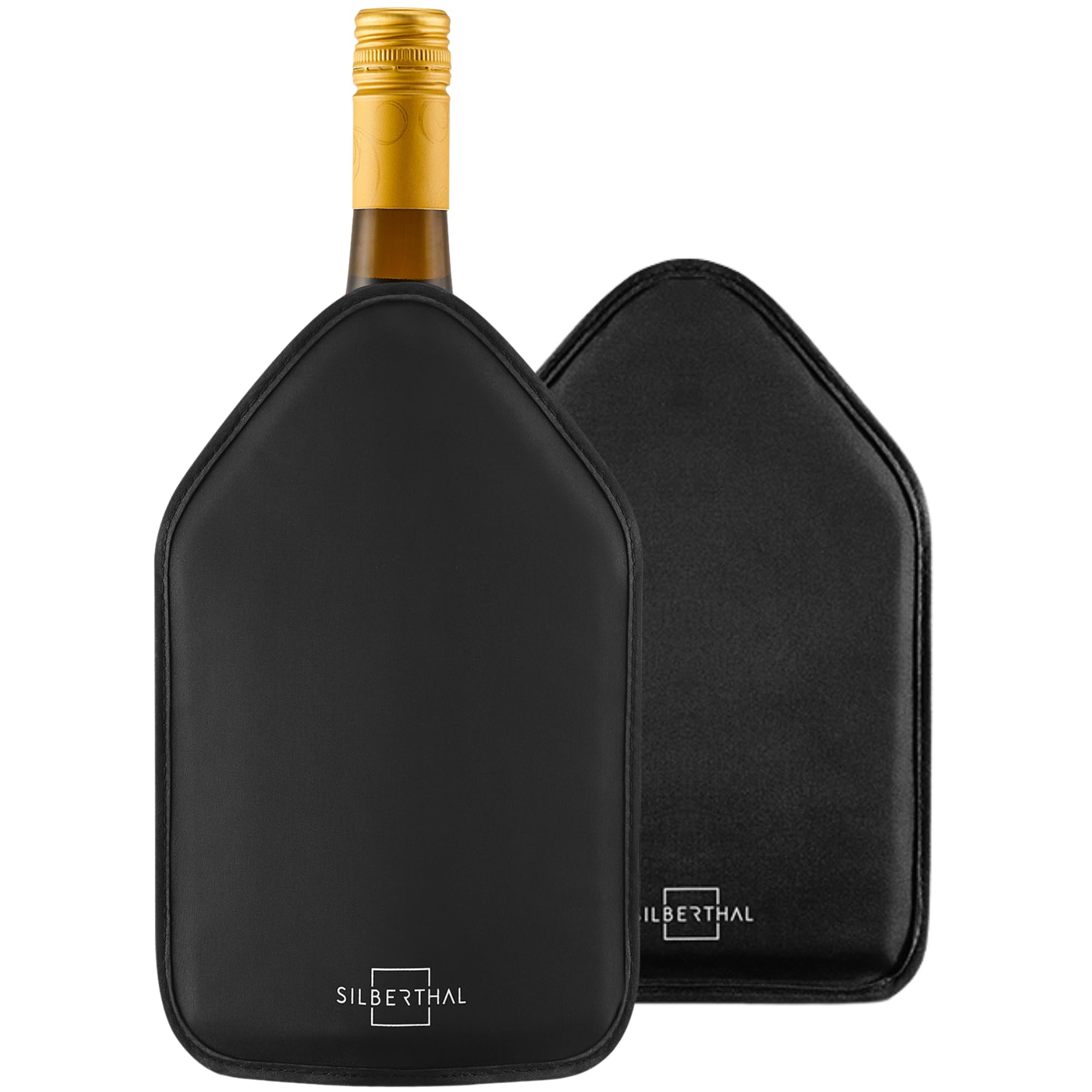 SILBERTHAL Weinmanschette für Flaschen 2er Set - Flaschenkühler für Wein, Sekt & Champagner - Kühlmanschette für unterwegs