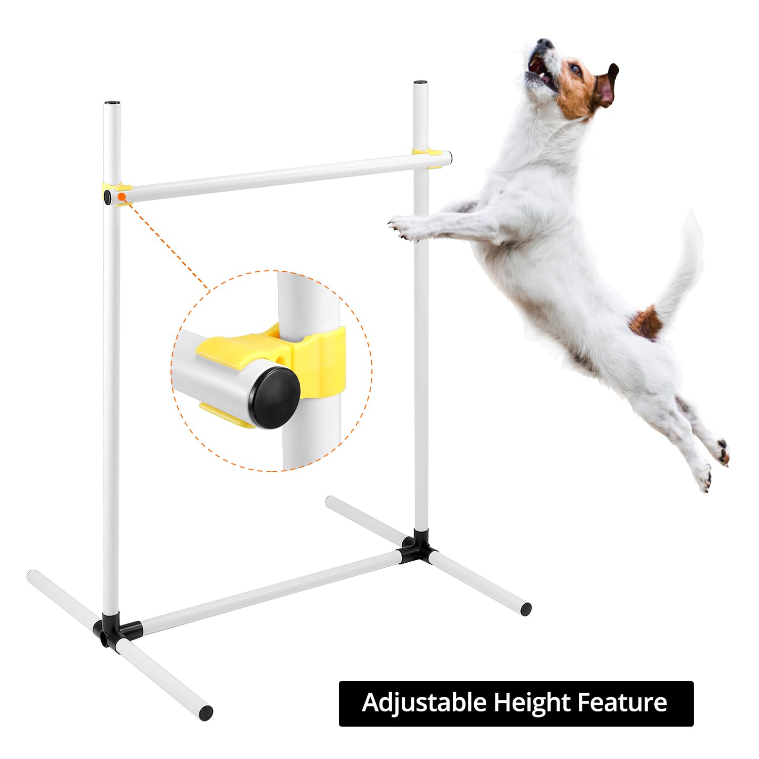 QWORK® Juego de 4 Vallas de Agilidad para adiestramiento de Perros, Vallas de plástico de Altura Regulable