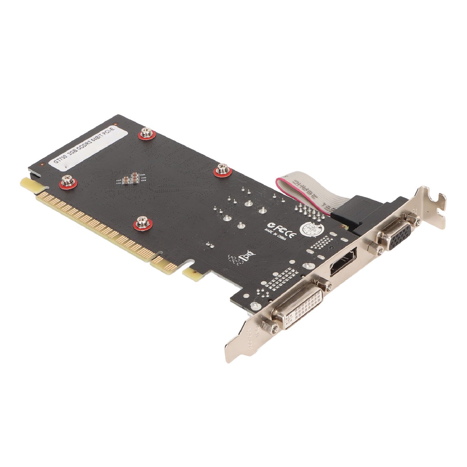 Elprico Tarjeta Gráfica GT730 2GB GDDR3 64bit con Ventilador de Refrigeración, Compatible con Interfaz Multimedia DVI I VGA HD, Tarjeta Gráfica para Juegos para DirectX 11,10, Vista,