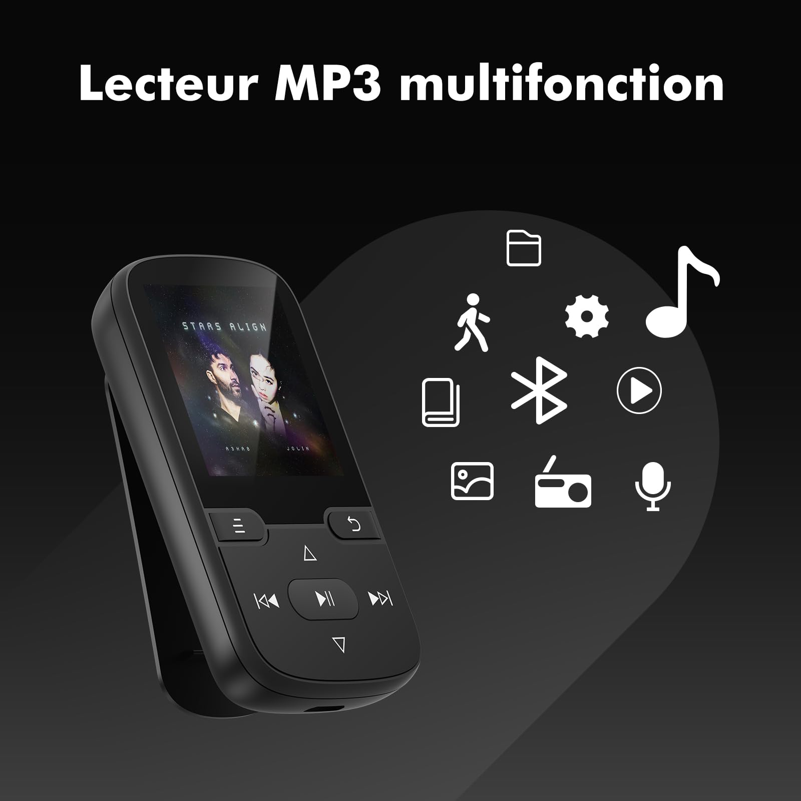 64 Go Lecteur MP3 Bluetooth 5.3 avec Clip, Lecteur de Musique HiFi Portable