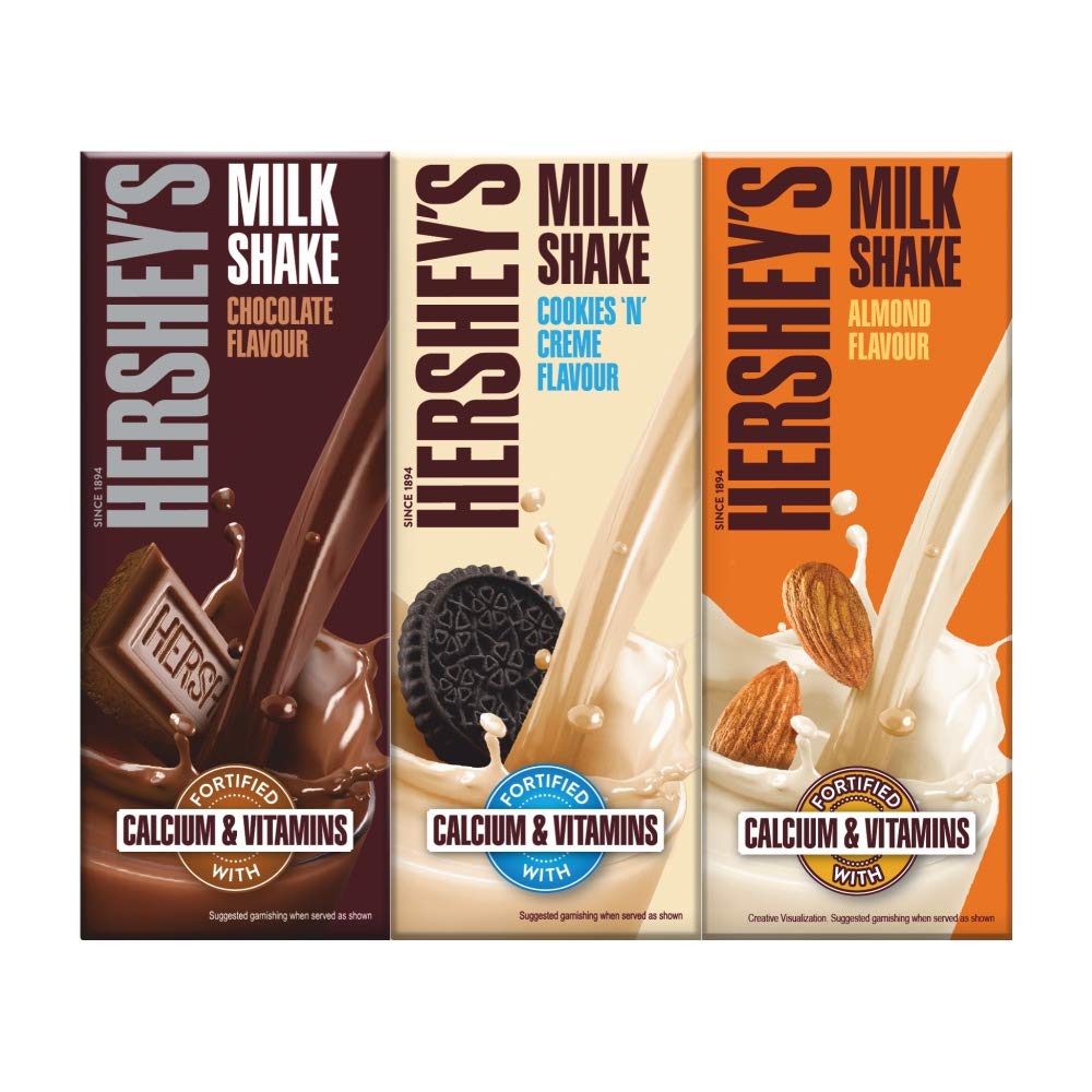 Hersheys Milkshake -Combo of Chocolate 200 ml + Cookies & Creme 200 ml + Strawberry 200 ml - ( Pack of 3 ) (B07HL7ZCDN) Amazon Price History, Amazon Price Tracker