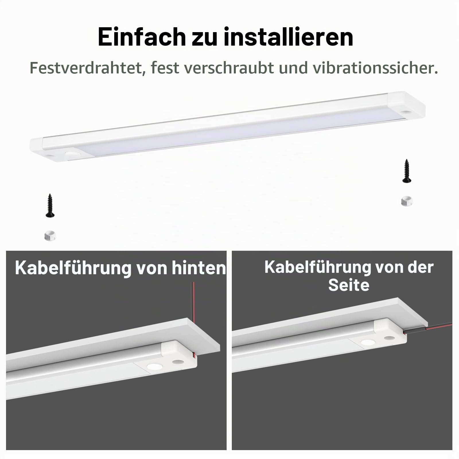 acegoo 12V LED Unterbauleuchte 470lm Wohnmobil Dimmbar 4,5W Integriertem Dimmschalter&Rotes Licht, Kabine für Boot Yacht Wohnwagen Camper Innenbeluchtung 305mm 2PCS (4000K)