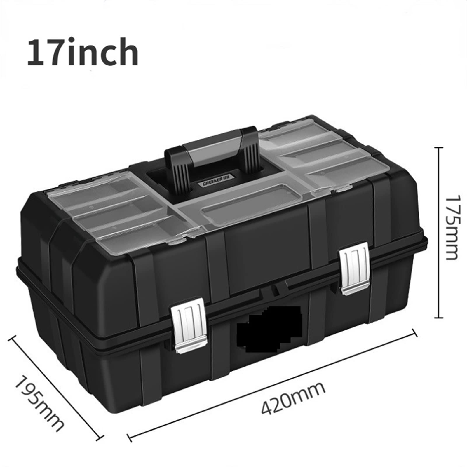 Caja de herramientas profesional portátil con accesorios para electricista, organizador de herramientas de almacenamiento de garaje con bandeja de piezas (21 pulgadas)