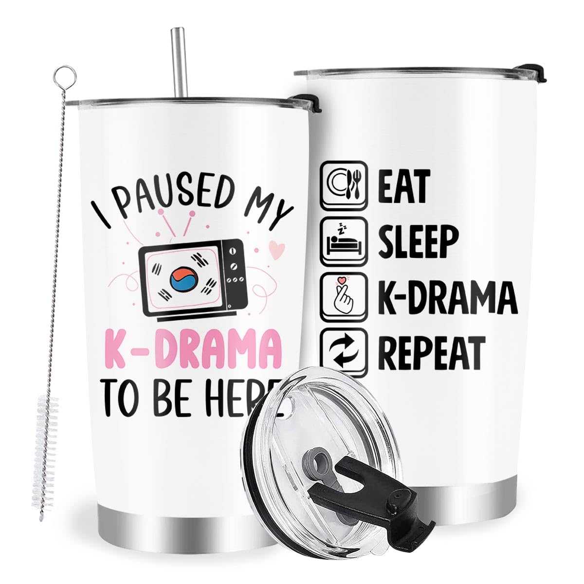 Korean Drama Gifts for Women, K-Drama Tumbler with Lid Straw 20oz, K Pop Lovers Gifts