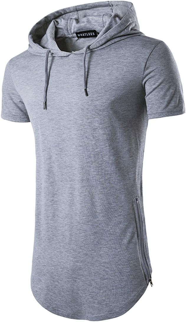 MiskelyMen's Hipster Hip Hop Hoodies Side Zipper T Shirt Casual Cotton Pullover Hoodies Shirts