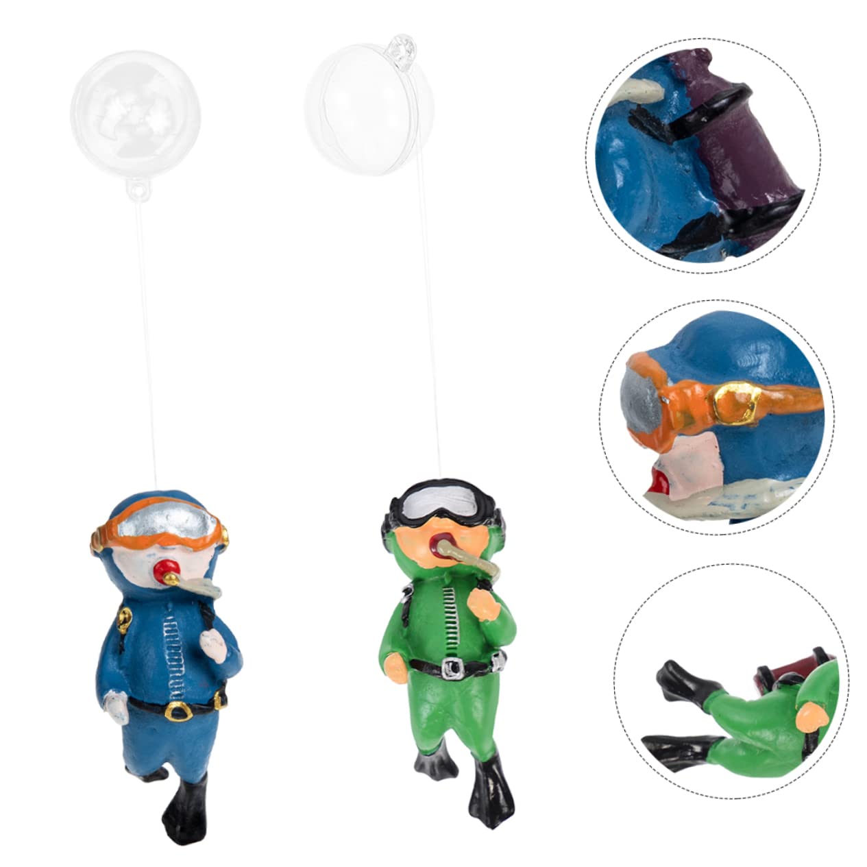 OUNONA 5 Ensembles Décoration D'Aquarium Petite Figurine De Plongeur Flottant Miniature Adorable Décoration D'Aquarium Figurine De Plongée Flottante pour Aquarium 2 pièces * 5