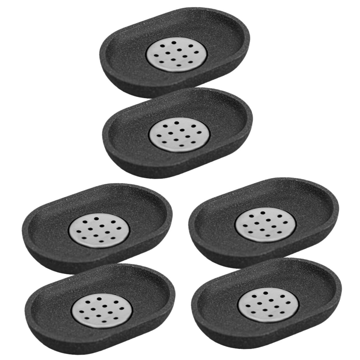 PRETYZOOM 6piezas Jabonera De Inoxidable y Organizador Sin Acumulación De Agua para Jabón y Decoración De Lavabo Elegante