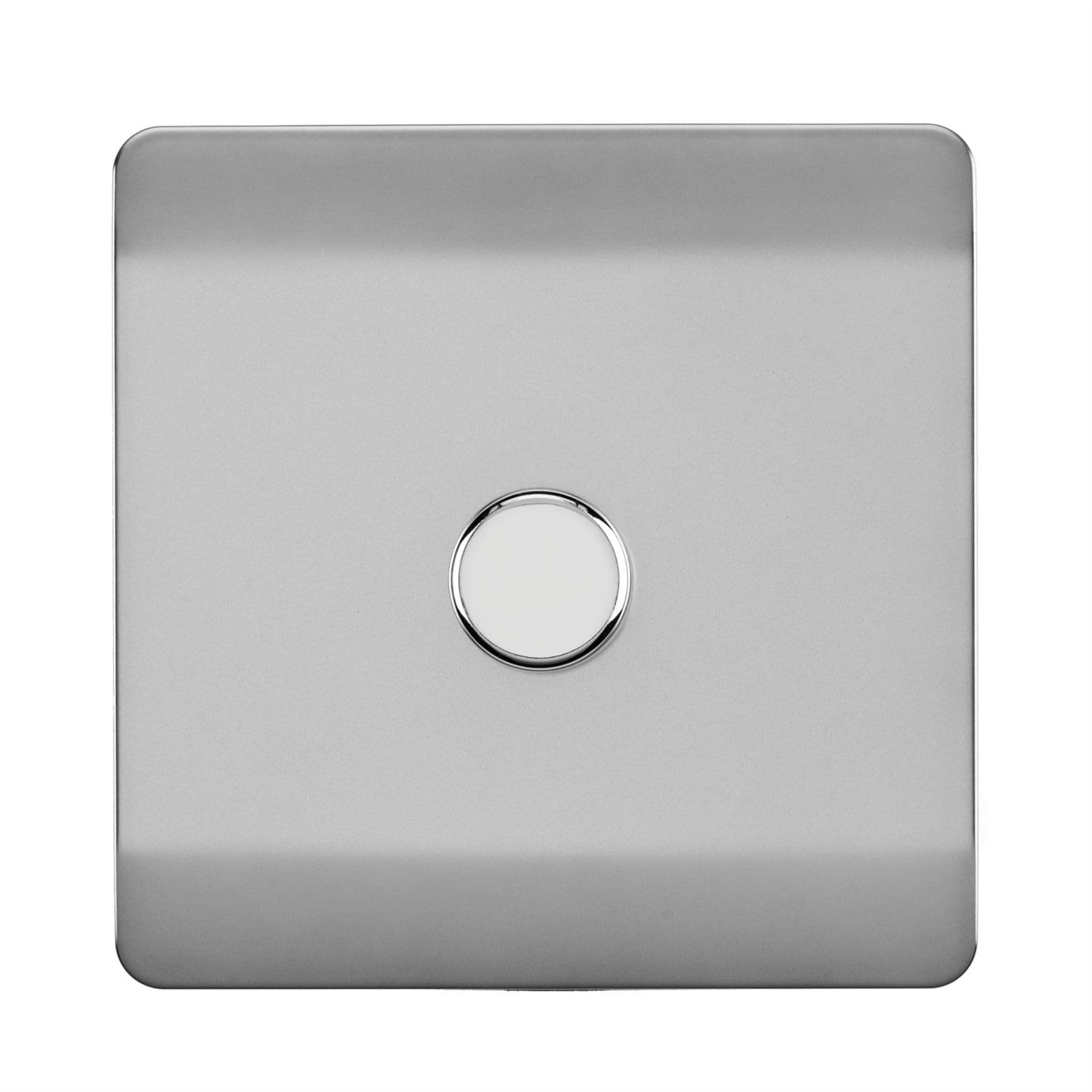 Trendi Switch 1 Gang 10amp Brushed Steel Rotary LED Dimmer Light Switch