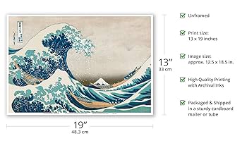 Amazon.co.jp: 神奈川沖浪裏 - 富嶽三十六景 - 浮世絵木版画