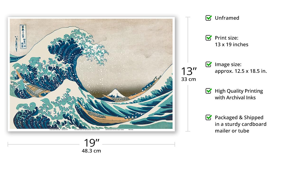 Amazon.co.jp: 神奈川沖浪裏 - 富嶽三十六景 - 浮世絵木版画