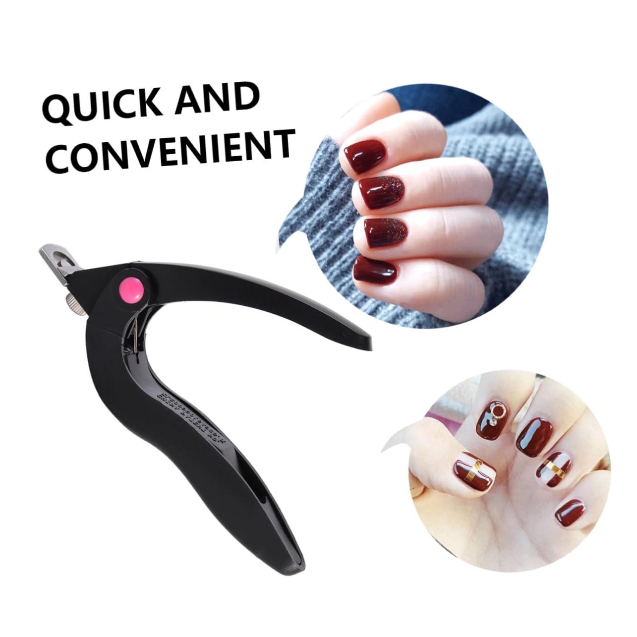 Healeved 4pezzi Forbici Professionali Per Unghie Acriliche U-shaped Strumento Per Manicure Nail Art Facile Da Usare Design Ergonomico Misura Portatile Colori Misti