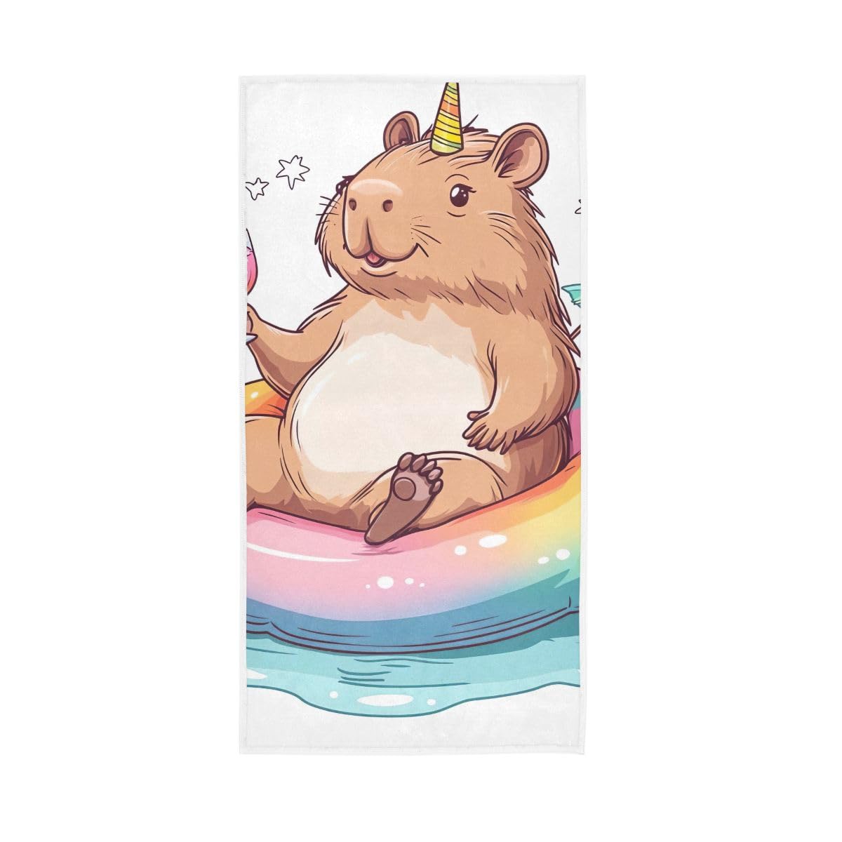 LSRCPD Cute Capybara Hand Towel, Face Towels for Bathroom 15 x 30 Inches, Soft Towels