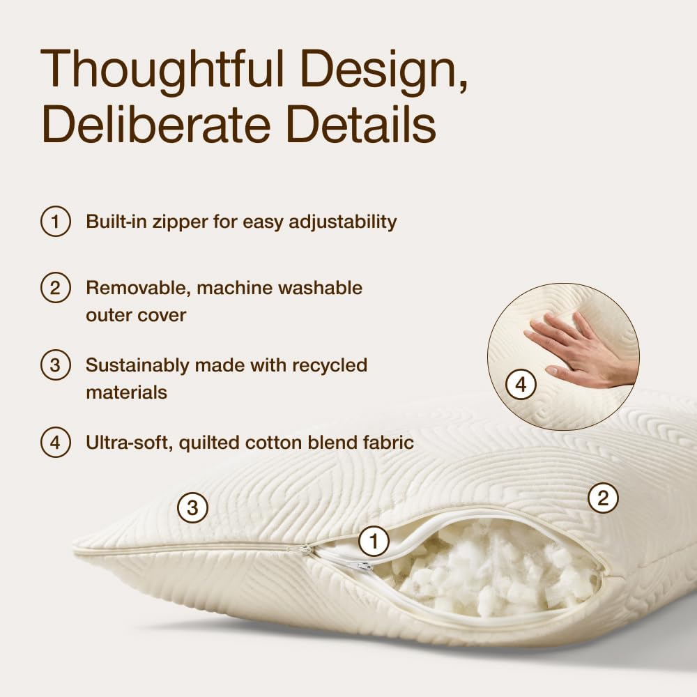 Coop Home Goods Adjustable Latex Pillow King, with Talalay Latex & Microfiber Fill, Best Pillows for Sleeping, Naturally Cooling, Eco-Friendly, Medium Firm Pillow for Back, Stomach or Side Sleepers