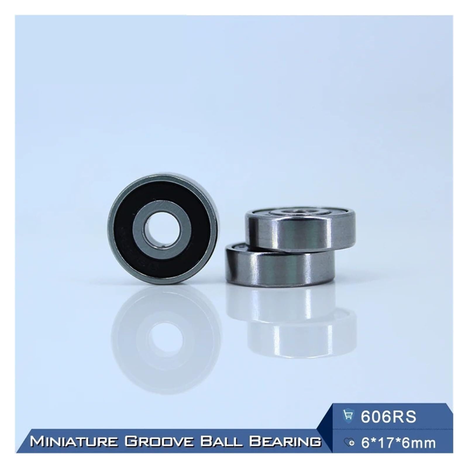 Lagersatz, 606RS-Lager ABEC-5 (10 Stück), 6 x 17 mm, Miniatur-abgedichtete 606-2RS-Kugellager, 606 2RS