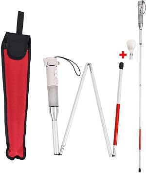 Smart Blind Mobility Cane,Reflective Anti-Shock Guide Crutch for Blind People,Electronic Voice Walking Cane,Two Kinds of Wand Tips for You to Replace at WillColor,Size52in
