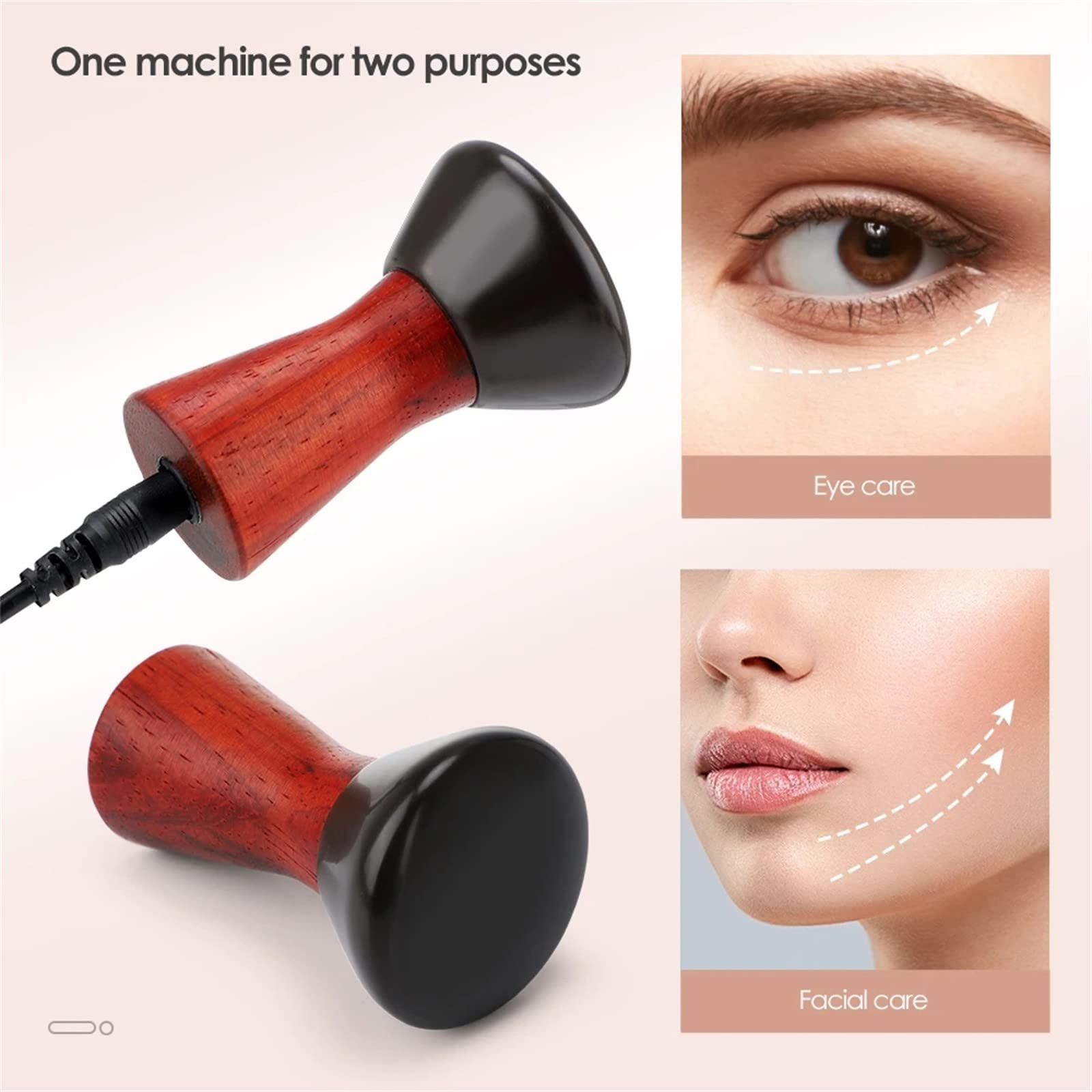 Masajeador de guasha Facial con Piedra Bian Caliente eléctrica, Masaje con Piedras Naturales, raspado de la Piel, Cuello, Levantamiento de Ojos, SPA de Belleza